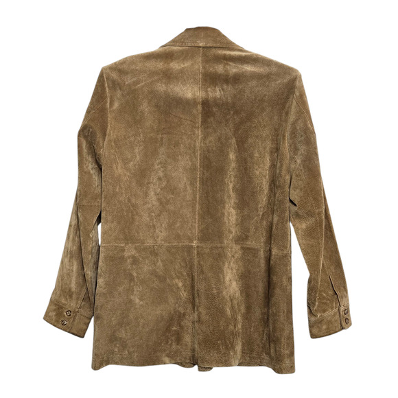 Mens Cubavera Suede Leather Jacket Size Large 42 Brown Button Front - Picture 2 of 7